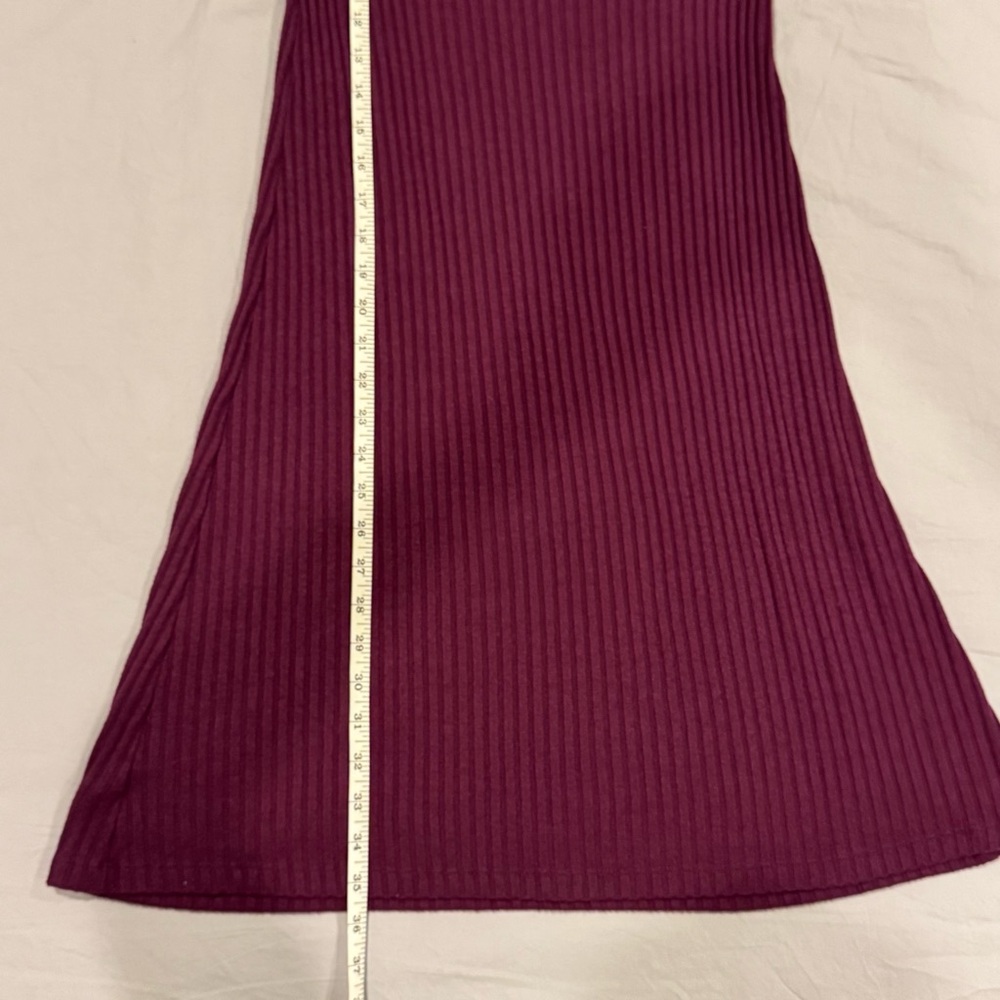 LOFT burgundy ribbed short sleeve dress medium - Picture 5 of 6